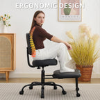 Criss Cross Legged Meditation Chair, Exquisite Home Office Furniture, Ergonomic Kneeling Chair with Lumbar Support and Adjustable Height Stool, for ADHD Adults