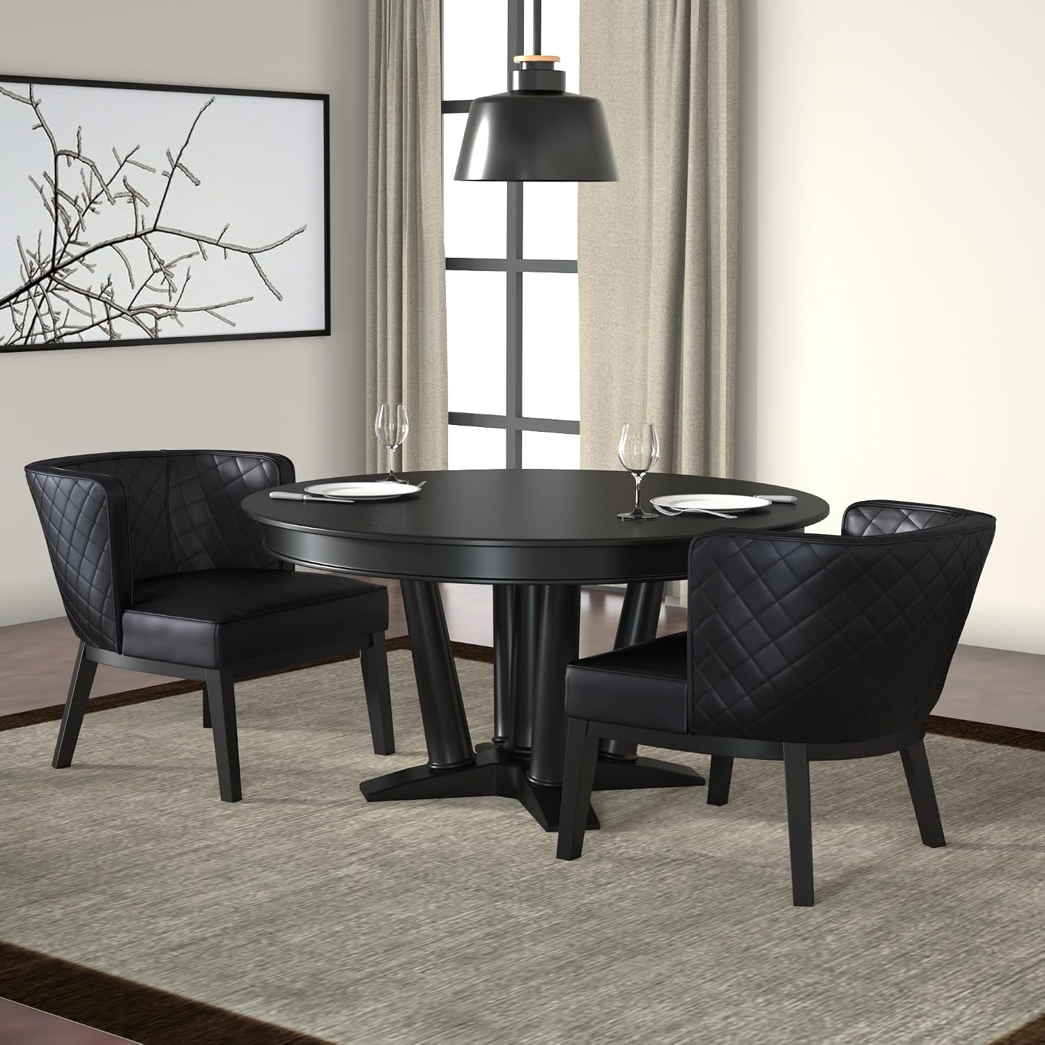 Boss Office Products Black Boss Office Ava Quilted Guest, Accent Or Dining Chair, 29" d x 25.5" w x 28" h (B529QBK-BK)