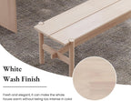 EALSON Solid Wood Bench Modern Farmhouse Entryway Bench 55” Long Dining Benches Seat End of Bed Benches for Bedroom, Kitchen, Hallway, Living Room, White Wash