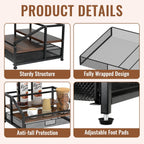 Alyoen Coffee Syrup Organizer Rack, 3-Tier Coffee Station Organizer for Countertop, Coffee Bar Organizer with 35K Cup Storage Basket, Coffee Syrup Holder Stand for Coffee Bar Accessory, Syrup - Wine