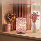 DomeStar Dazzling Pink Ice Rocks, 180PCS Holographic Acrylic Crushed Ice Sparkling Fake Diamonds Holographic Plastic Gems for Vases Fillers Table Scatter Decoration