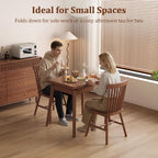 Solid Wood Small Dining Table for 2-6, 23.6"L-47.2"L Expandable Kitchen Table, Designed for Small Spaces, Easy Assembly, Suitable for Kitchen, Dining Room, Living Room, Apartment (Walnut)