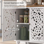 Jiansu furni Accent Cabinet with Carved Doors,Sideboard Buffet Cabinet with Storage