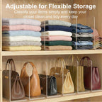 SortNStore Shelf Dividers for Closet Organization: 12" Tall x 12" Deep, Taller Adhesive Separators Features Acrylic Material and Provides Storage for Clothes and Purses in Bedroom Cabinets(8-Pack)