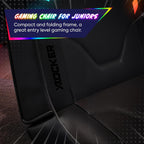X Rocker Shadow RGB 2.0 Floor Rocker, Audio Console Gaming Chair - Neo Motion™ Sync App Controlled LED Lights, Headrest Speakers, Folding Rocking Base, Wipe-Clean Faux Leather for Kids & Teens - Black
