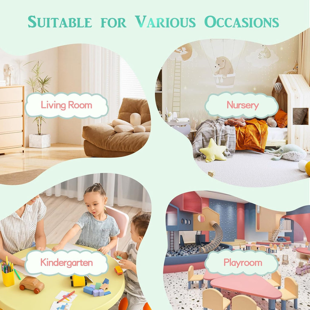 UMOMO MX-02 10 PCS Kids Sofa Set, Daycares Chairs for Toddlers Activities, Colorful Modular Flexible Seating Set for Home Preschool Playroom