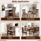 Giantex Upholstered Dining Chairs Set of 2, Farmhouse Fabric Side Chairs w/Cushioned Seats, Patterned Backrests, Sturdy Rubber Wood Frames, Wooden Accent Chairs for Kitchen, Dining Room