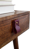 Leather and Brass Drawer Pull