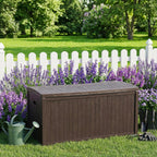 Large Lockable Waterproof Outdoor Storage Bench, Patio Storage Box Container for Furniture Cushions, Garden Pool Yard Tools Organization