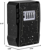 UPGRADE Extra Large Capacity Key Lock Box, Weatherproof Wall Mount Key Box for Car Keys, Fob, House Keys, Key Safe Security Storage Lock Box for Indoor, Outdoor, Garage, Garden, Store (1 Pack, Black)