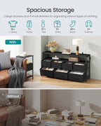 SONGMICS BELLAH Collection - Dresser for Bedroom with App-Controlled LED Lights and Charging Station, Chest of Drawers, TV Stand, 7 Drawers, Shelf, Modern, Ink Black ULGS733BH02S