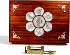 Handcrafted Tibetan Rosewood Box with Lock – Vintage Buddhist Jewelry & Keepsake Organizer, Floral Carved Wooden Altar Box for Mala Beads, Incense, Tarot, Spiritual Decor