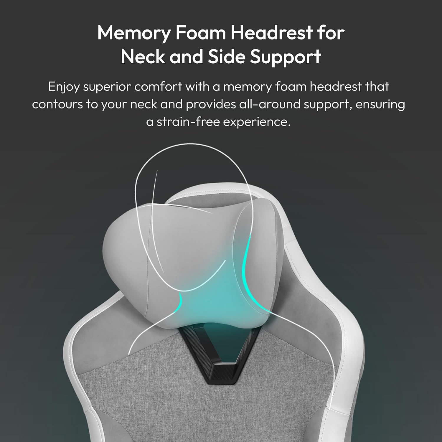 ThunderX3 EAZE Gaming Chair, for Adults Ergonomic Office Chair, High Back Desk Chair, Synchronous Tilt, Memory Foam Lumbar Support, Neck Pillow, Adjustable Soft Armrest, Fabric, Loft Light Grey