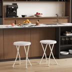 Folding Stool Chair with Handle, Portable Heavy Duty Round Foldable Stool, Non-Slip Feet, 600Lbs Capacity, 18 Inch Foldable Stool for Dorm, Kitchen, Vanity, Church Outdoor Use