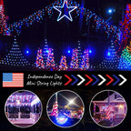 4th of July Decoration Patriotic Mini Lights - 100 Count 20 Feet Red White Blue Incandescent Bulb Waterproof String Lights Plug in for Indoor Outdoor Christmas Party Patio Independence Day Decoration