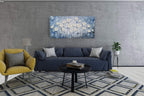 YHSKY ARTS Floral Canvas Wall Art Hand Painted Blue and White Heavy Textured Painting Modern Abstract Flower Pictures Contemporary Artwork for Living Room Bedroom Office Decoration