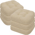 baibu Set of 6 Dining Chair Cushions, Dual-Layer Patent Design Memory Foam Kitchen Chair Cushions, Non-Slip Seat Pads with Ties, 16.5 x 16.5 x 3.5in, Beige