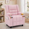 Korser Kids Recliner Chair, Toddler Recliners with Adjustable Push Back Design, Kids Recliner Sofa with Cup Holder, Footrest & Side Pockets for Boys Girls Room. (Pink, 110 lbs Capacity)