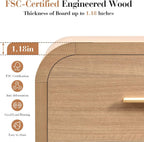 Night Stand Set of 2 [Unique Curved Profile] [FSC-Certified Wooden Board] 2-Drawer Nightstand 24" H Metal Handle Modern Sturdy Bedside Table Side Table End Table