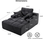 50" Oversized Boneless Chaise Lounge Chair Indoor, Plush Faux Fur Cloud Sofa Couch with Pillows, No Assembly Deep Seat Reading Chair Bed, Cozy Floor Couch for Living Room or Bedroom