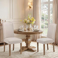 Upholstered Dining Chair Modern Stylish Parsons Kitchen Diner High Back with Silver Nailhead Trim & Wood Legs, Set of 2