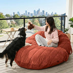 ZonLi Large Bean Bag Chair for Adults, 6FT Giant Bean Bag with Removable Machine Washable Cover & Memory Foam Filler, Big Comfy Couch for Bedroom, Dorm, Living Room (Rust Red)