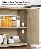 Fluted Sideboard Buffet Cabinet with Storage, Sideboard Cabinet with 2 Doors