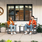 nalone Outdoor Rocking Chairs Set of 2, Oversized Porch Rocker Chair for Adult, All-Weather Resistant Patio Rocking Chair for Garden Lawn(Grey)
