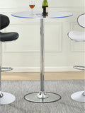Chrome Glass Top LED Bar Table