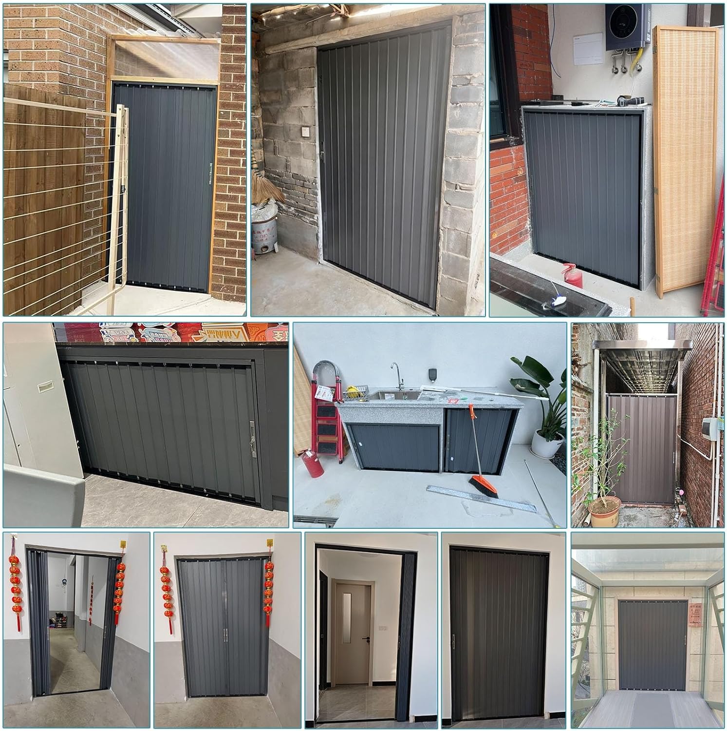 Lockable According Folding Sliding Door Aluminum Customizable, Warehouse Pantry Gate with Key, Room Privacy Dividers Partition Wall for Closet Kicchen(60x82in WXH)