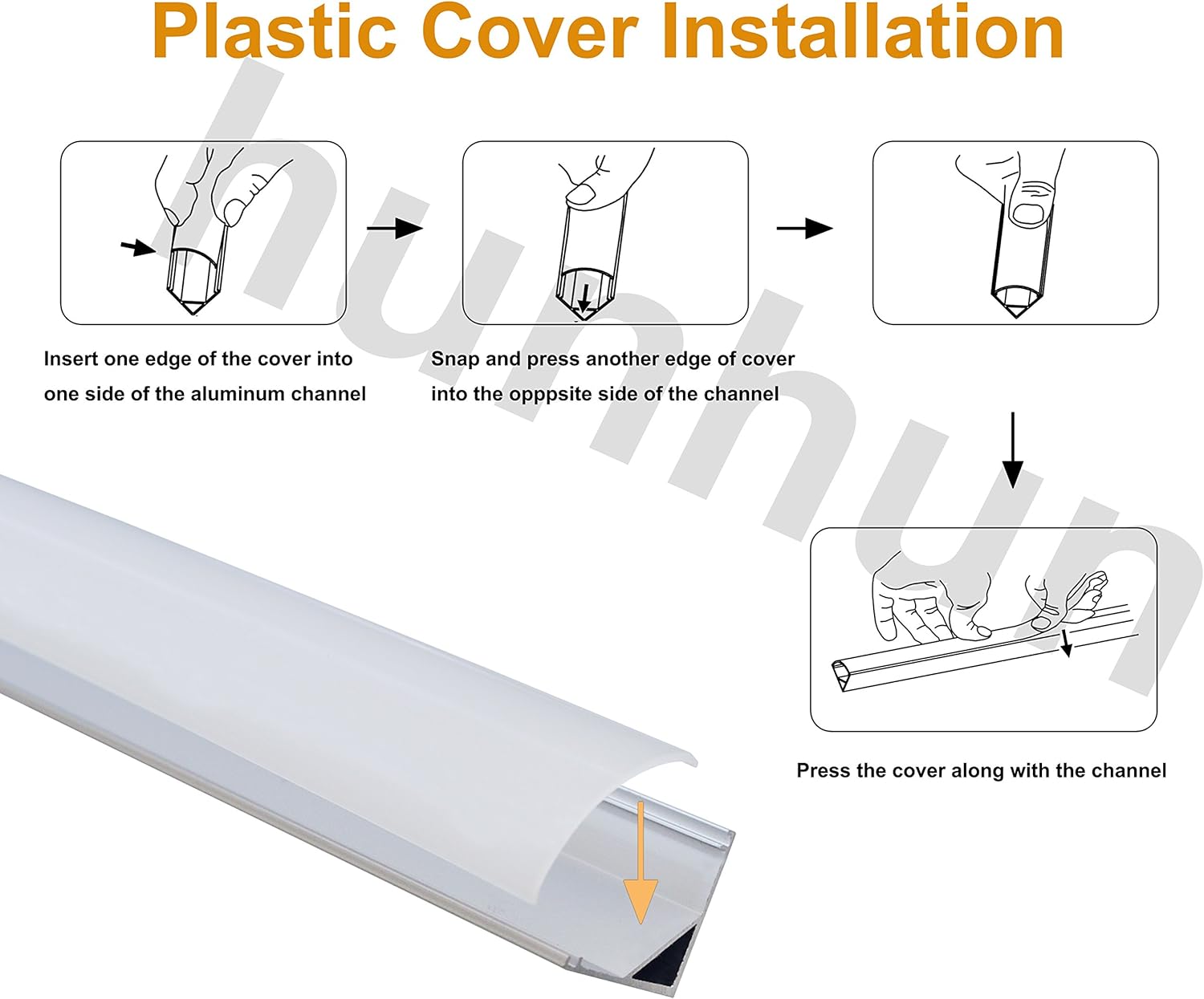 hunhun 10-Pack 6.6ft/ 2Meter V Shape LED Aluminum Channel System with Milky Cover, End Caps and Mounting Clips, Aluminum Profile for LED Strip Light Installations, Very Easy Installation