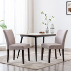 Watson & Whitely Upholstered Dining Chairs Set of 4, Fabric Armless Dining Room Chairs with Solid Wood Legs & Back Side Chair for Kitchen, Living Room, Restaurant, Gray