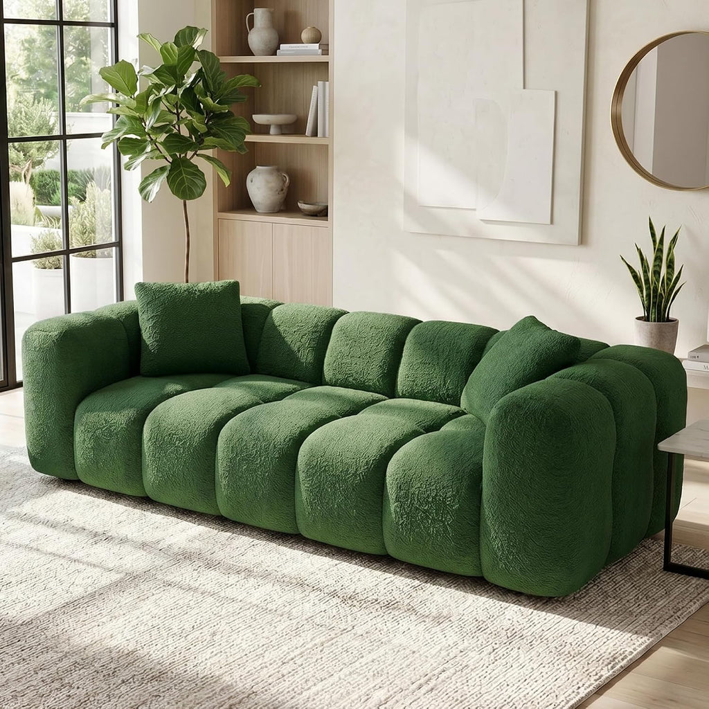 KISLOT 84" Boneless Couch No Assembly Required Loveseat Sofa Modern Deep Seat Cloud Couch Modern Compressed Sofa Oversized Upholstered 3-Seater for Living Room Bedroom