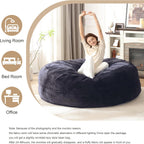 Bean Bag Chair for Adults Soft Comfy Bean Bag for Adults, Cozy Reading Chair, Large Round Bean Bag Couch, Versatile Living Room & Bedroom Chairs (Blue, 6FT)