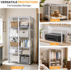Custom Size Clear Wire Shelf Dust Cover,Waterproof Storage Wire Rack Covers with Zipper,Dustproof Shelf Covers for Wire Shelving,4 Styles, Durable PVC/Oxford Cloth