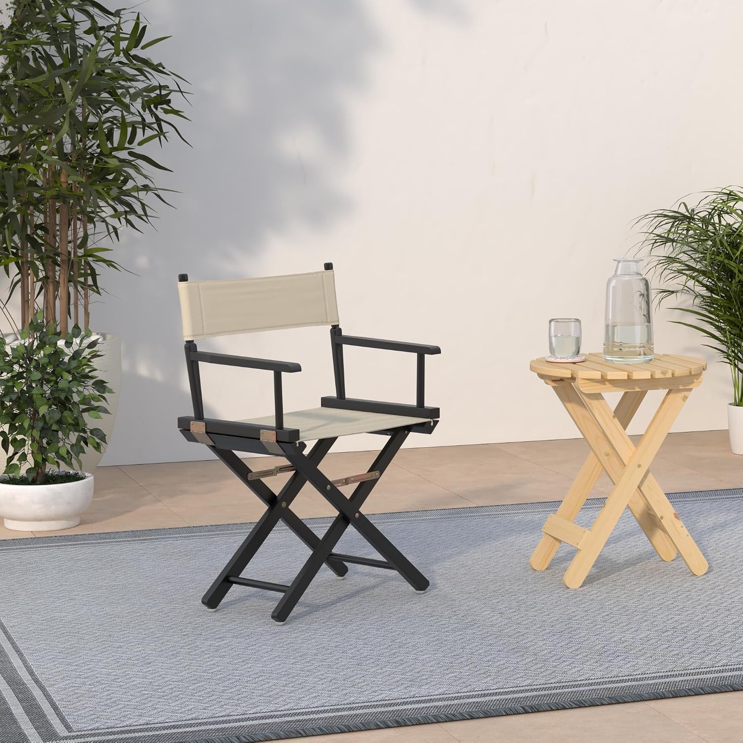 Casual Home 18" Director's Chair Black Frame with Wheat Canvas