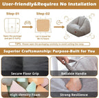 Giant Bean Bag Chair for Adults Teens and Kids, Cozy Fluffy Corduroy Beanbag Chair with Filler Large Floor Lounge Sofa for Living Room, Bedroom (L-Light Grey)