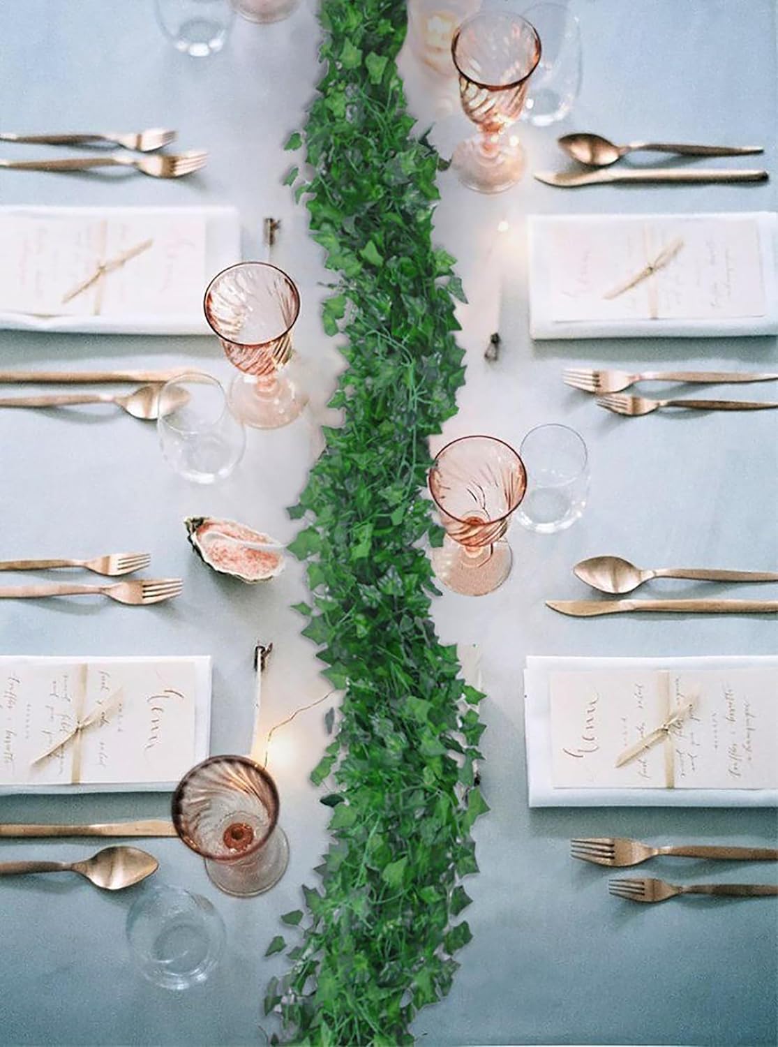 DearHouse 84 Feet 12 Strands Artificial Ivy Leaf Plants Vine Hanging Garland Fake Foliage Flowers Home Kitchen Garden Office Wedding Wall Decor, Green