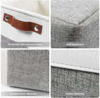 Bagnizer Storage Bins Large Fabric Storage Baskets for Shelves 3 Pack, Decorative Linen Closet Baskets with Handles for Organizing, Shelf, Clothes, Home, Office, 15x11x9.5Inches (Grey&White)