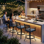 Crestlive Outdoor Swivel Bar Stools Set of 4, Aluminum Patio Bar Stools with Sunbrella Cushions, 30 Inch Bar Height Perfect for Backyard, Balcony and Garden