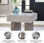 Signature Design by Ashley Jorlaina Modern End Table with Heat Resistant, Scratch Resistant and Fade Resistant Surface, Light Gray & Light Brown