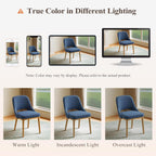 MALOL Wooden Dining Chairs Set of 2, Modern Fabric Upholstered Dining Room Chair, Kitchen Side Chairs, Farmhouse Armless Dinner Chair with Open Back for Kitchen, Blue