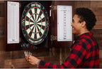 Viper Hudson Solid Wood Cabinet for Sisal/Bristle Steel Tip Dartboard with Dry Erase Scoreboard and Out-Chart, Mahogany Finish