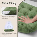 OVOV 2 Pack Chair Cushions for Dining Chairs Soft Seat Cushions for Kitchen Desk Chairs Square Chair Pads with Ties (15.5"x15.5" Green)