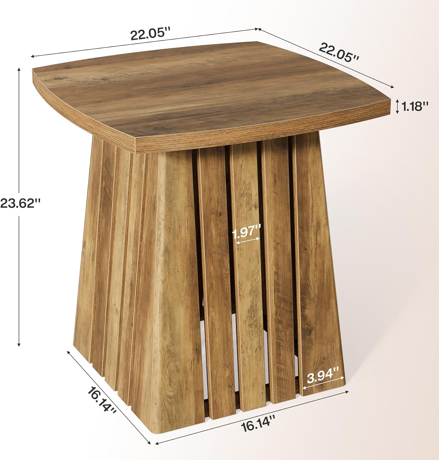 Tribesigns Small Side Table, Brown Farmhouse End Table for Living Room, 22" Compact Nightstand with Sturdy Top for Bedroom