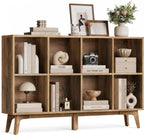 VASAGLE MAEZO Collection - Bookshelf, Bookcase, Cube Shelf with 8 Compartments, Storage Shelf, for Living Room, Home Office, Dining Room, 9.4 x 47.1 x 30.3 Inches, Honey Brown ULBC193KB01S