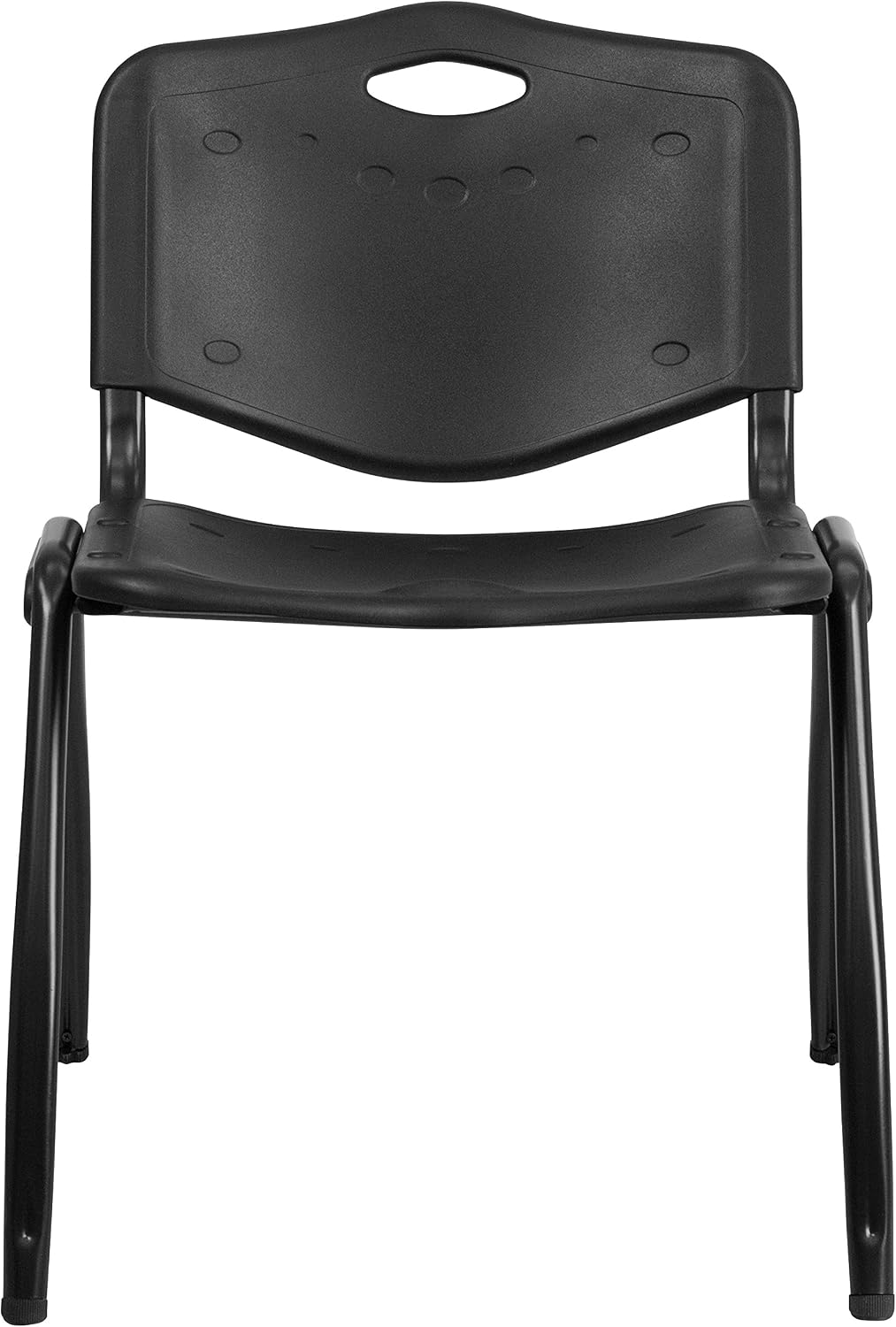EMMA + OLIVER 880 lb. Capacity Black Plastic Stack Office Side Chair