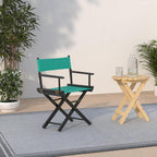 Casual Home 18" Director's Chair Black Frame with Teal Canvas