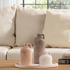 Ceramic Vase Home Table Decor - Flower Vase Set of 3 Living Room Kitchen Decorations Farmhouse Modern Rustic Vases Decorative Centerpiece for Shelf Bedroom Office Bathroom Dining Coffee Desk