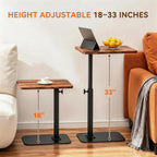 Adjustable TV Tray Table, 360° Swivel C-Shaped End Table that Slides Under Couch, Sofa, Bed, Recliner Chair, Small Side Table Desk for Laptop, Food Eating, Living Room, Bedroom, Small Spaces